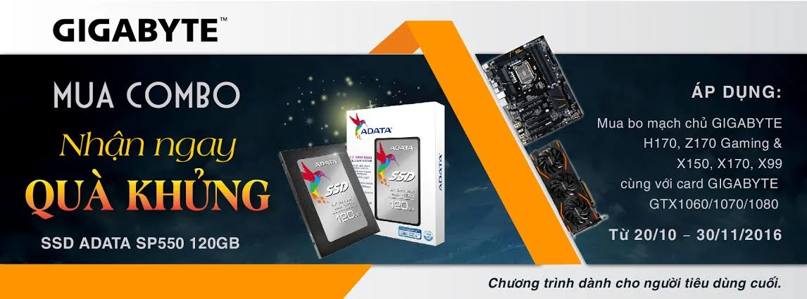 MUA COMBO GIGABYTE NHẬN NGAY QUÀ KHỦNG
