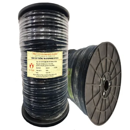 (CUỘN 500 M) Cáp Tín Hiệu UTECH ( 4 sợi đồng - 1 sợi cáp gia cường, có băng nhôm , Dầu chống ẩm) - ĐEN